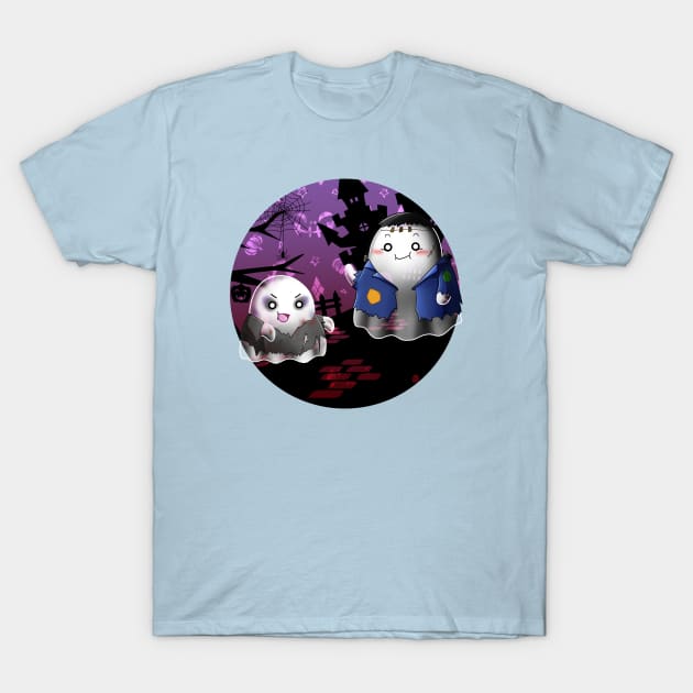 Kawaii Ghosts - Two Zombies ready to scare T-Shirt by Chiisa